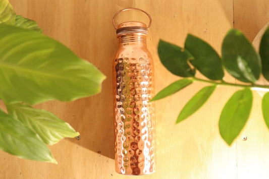 Prema and Ritual Hammered Copper Water Bottle With Handle – Neer
